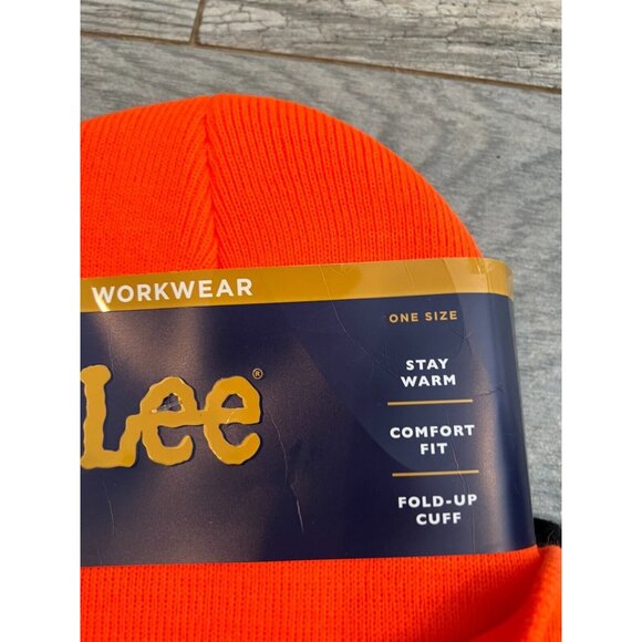 Lee Workwear Beanie Caps One Size 2 Pack Orange Black NWT Acrylic Tigers‎ Hats - Picture 4 of 4